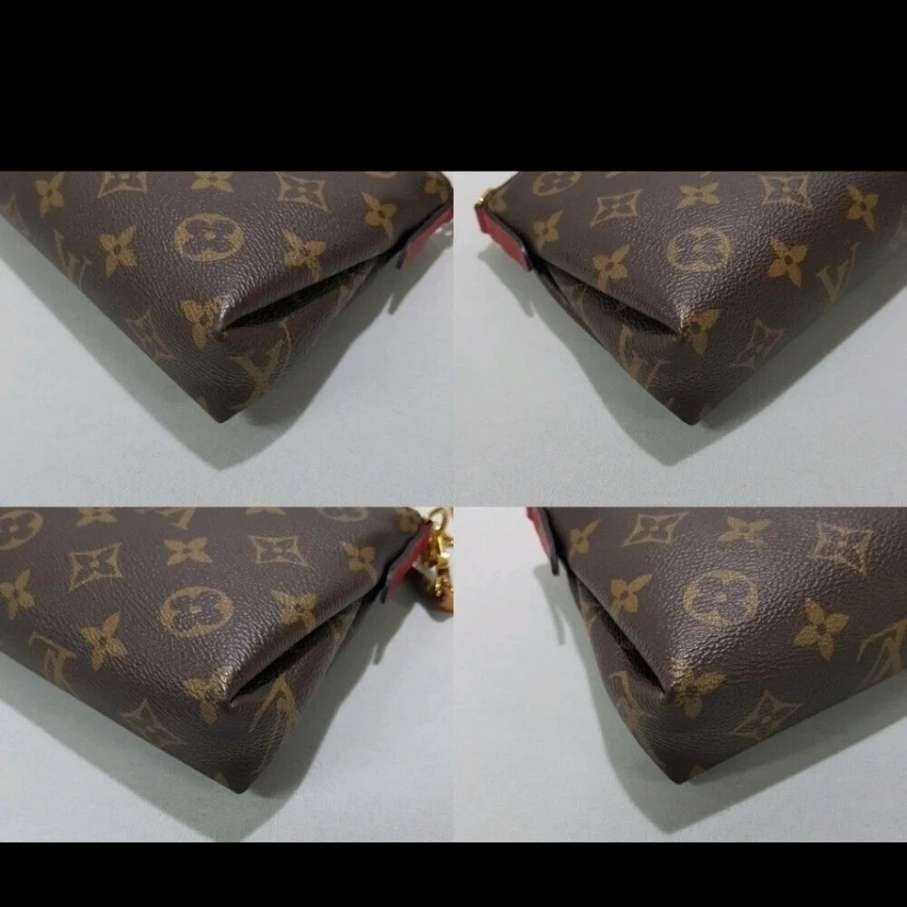 Dbl Authenticated Louis Vuitton Brown and Red Crossbody Bag Clutch